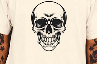 do vintage eye catching skull t shirt design