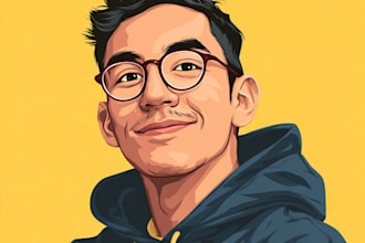 design minimalist vector avatar cartoon portrait from photo