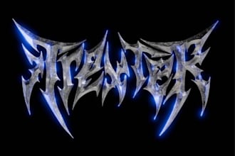 create a y2k cyber metal logo for edgy apparel