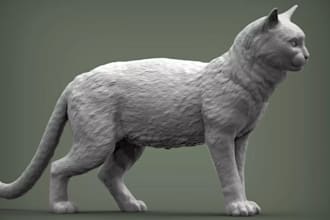 sculpt 3d realistic pet model, pet bust, cat, bird, dog, reptile model, 3d print