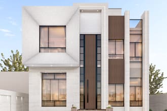 create modern 3d architectural exterior and interiors