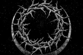 weave a thorny, hand drawn occult logo for your brand