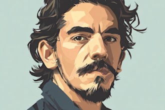 draw cartoon vector portrait with your face