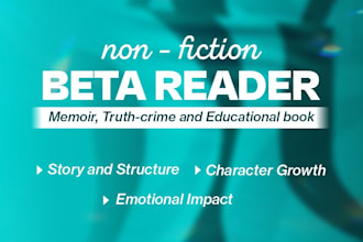 beta read and constructively critique ya self help books and memoir