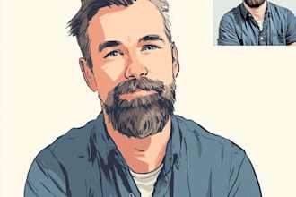 cartoon flat vector avatar or portrait