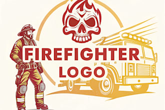 create a custom firefighter or fire department logo