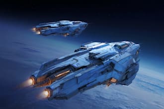create a sci fi spaceship art