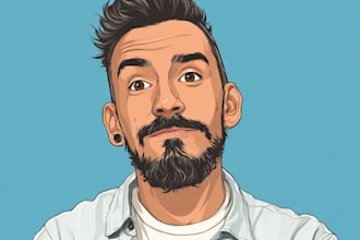 draw your photo to vector cartoon portrait profile picture