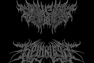 create an illegible and sharp black metal logo