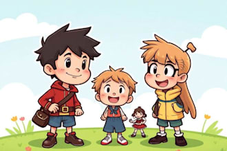 design cute cartoon characters