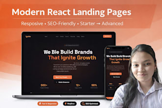 design and develop a modern responsive landing page in react