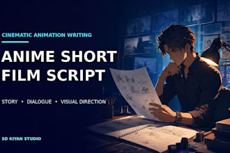 write a cinematic anime or animation short film script