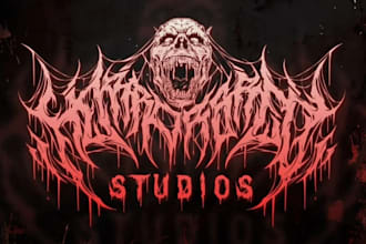draw a monolithic doom metal logo that feels heavy