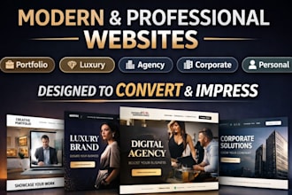 portfolio website, agency website, luxury website, corporate or personal website
