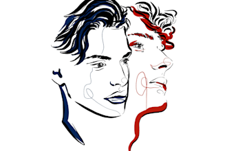 draw one line art, single line art, continuous line art
