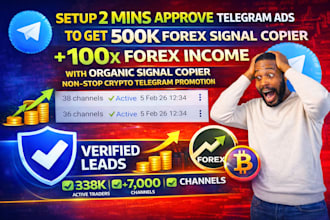 forex promotion to gain 900k traders via telegram ads, crypto telegram promotion