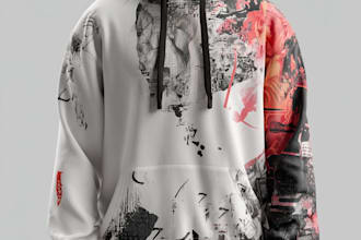 make hoodie design, mockup and tech pack