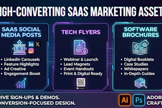 design high converting saas marketing posts tech flyers softwares brochures