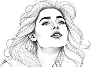 sketch your portrait in detailed line art style