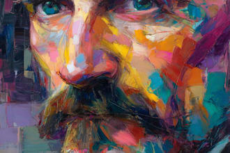 paint expressive colorful abstract portraits