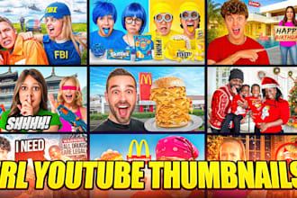 design creative eye catching high CTR youtube thumbnails