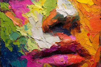 make abstract painting art or color abstract portrait
