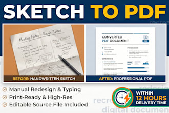 convert, redesign, or recreate sketches and notes to PDF