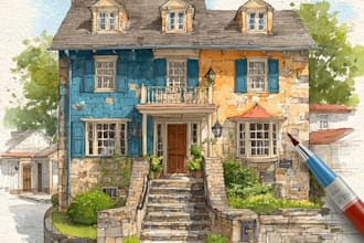 turn your into home watercolor painting