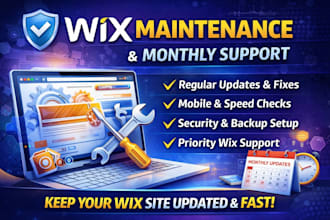 wix website maintenance and monthly support updates and fixes