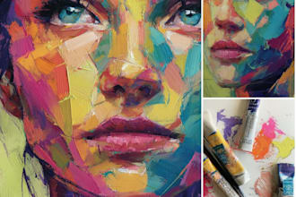 paint expressive colorful abstract portraits