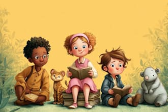 design 3d children book illustration, book illustration, children illustration