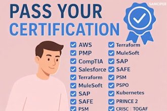 do AWS certifications safe sap pspo psm scrum prince2 terraform togaf mulesoft