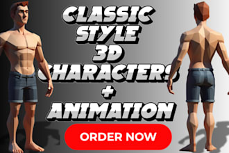 create classic ps1 retro 3d character models and low poly psx