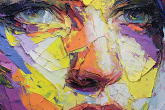 make abstract painting art or color abstract portrait
