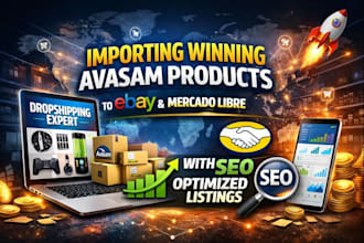 import winning avasam dropshipping products to ebay mercado libre seo optimized