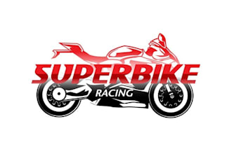 design minimalist super bike racing mode label logo