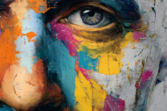 make abstract painting art or color abstract portrait
