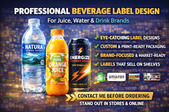 do liquid juice label design water bottle and cane drink beverage label design