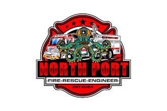 create awesome gorgeous fire department and octopus logo design