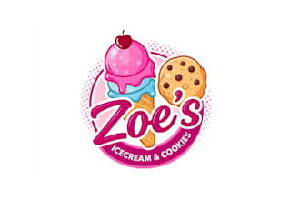 create creative good looking icecream and cookie logo design