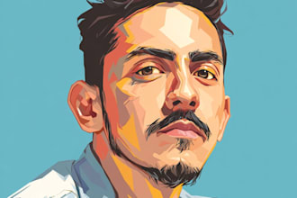 draw realistic face vector cartoon portrait of you