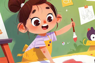 draw beautiful children story book illustration children story book