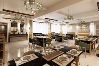 restyle 3d restaurant interior,commercial space,cgi kitchen,coffee shop,wine bar