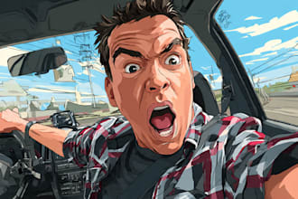 draw vector art cartoon from your car or any vehicle