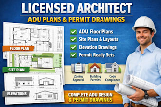 license architect adu plan floor plan site plan permit drawing