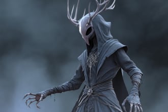 draw dark horror  character art