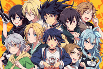 design custom vector illustrations, character and anime style art