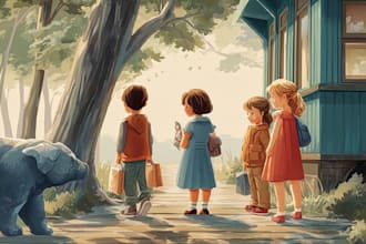 create magical children book illustrations with colorful