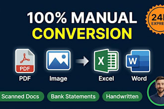 manually convert PDF or image to excel and word