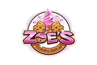 create high quality beautiful icecream and cookie logo design